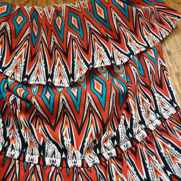 Tribal pattern strapless romper - Picture 3 of 4